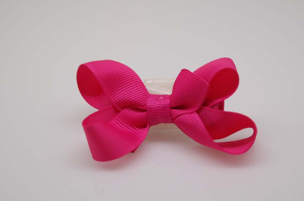 Small bowtique hair Bow with colors  Shocking PInk